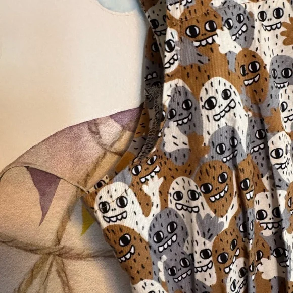 Nooworks monsters overalls small like new rare print - Picture 11 of 11